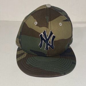 New York Yankees 59Fifty Logo New Era Camouflage Military Army  Pattern Sz 7 3/8